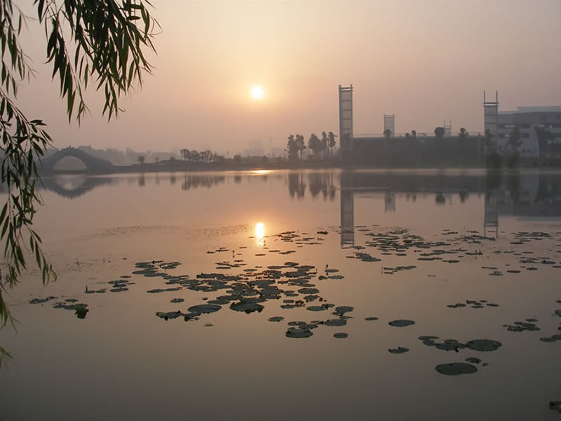 白马湖日出