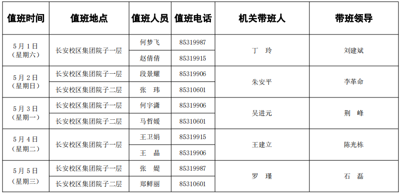 后勤服务集团2021年劳动节期间职能部门值班安排表.png