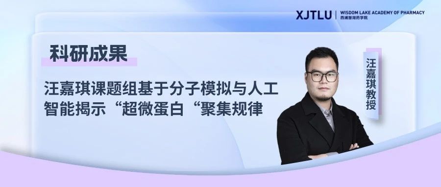 科研成果 | 汪嘉琪课题组基于分子模拟与人工智能揭示“超微蛋白“聚集规律