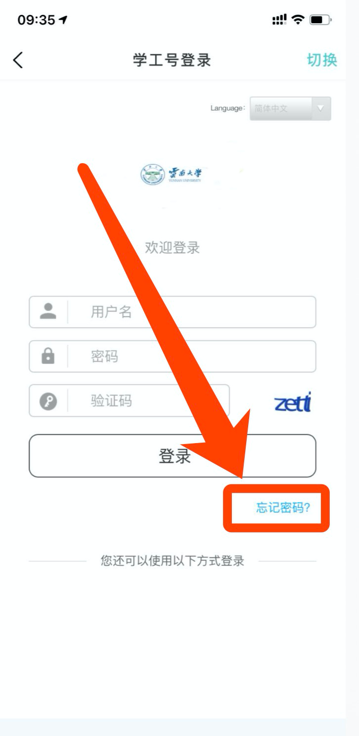 图2：点击"忘记密码"链接